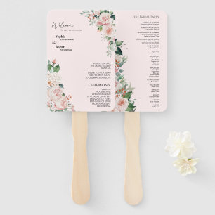 Blush Floral Pink Hochzeitslüfter Fächer