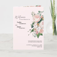 Blush Floral Pink Hochzeitsprogramm