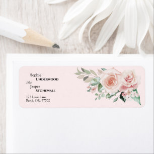 Blush Floral Pink Hochzeitungs-Rücksendeadresse Et