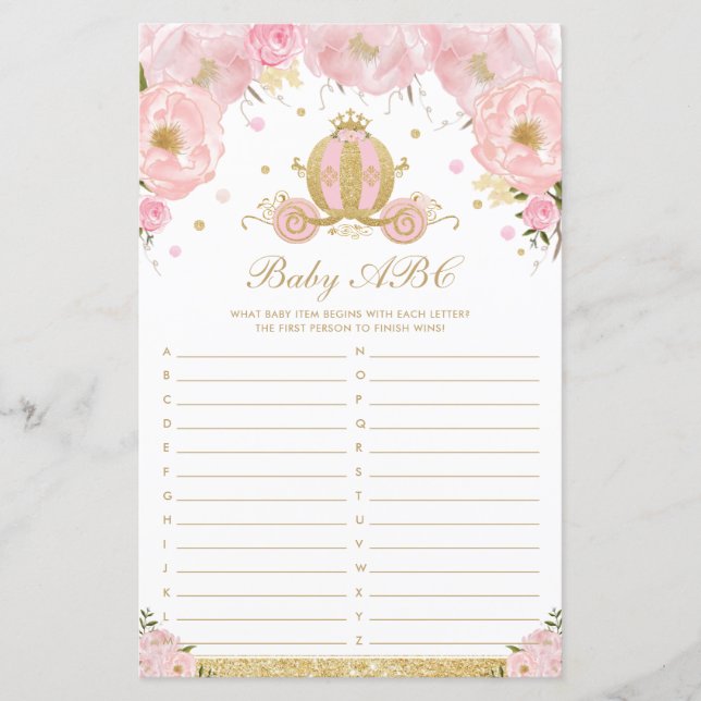 Blush Floral Princess Baby ABC Baby Shooting Game (Vorderseite)