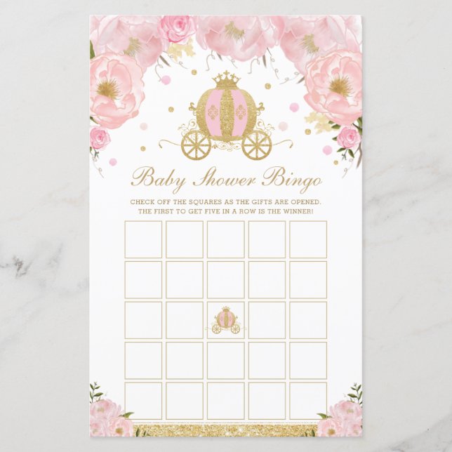 Blush Floral Princess Coach Baby Showroom Bingo Ga (Vorderseite)