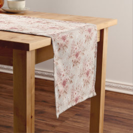 Blush Floral Romantic Lace-Inspired Table Runner Kurzer Tischläufer