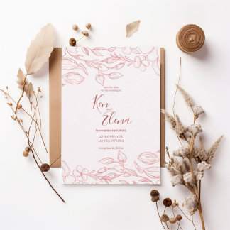 Blush Floral Save the Date Invitation