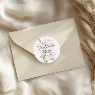 Blush Floral Stickers Elegantes Brautparty