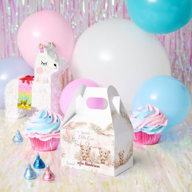 blush floral teddy bear pink geschenkschachtel (Party)