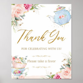 Blush Floral Tee Gastgeschenke Baby Brautparty Poster