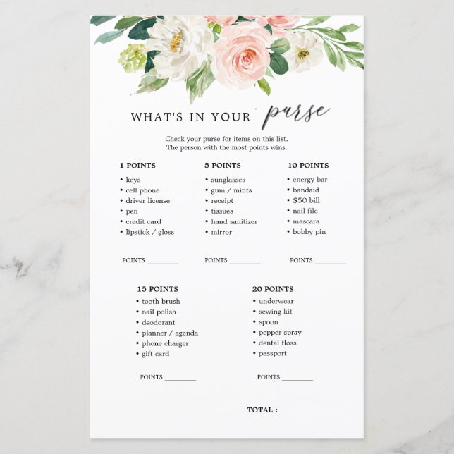 Blush Floral Was ist in Ihrem puren Duschspiel (Vorderseite)