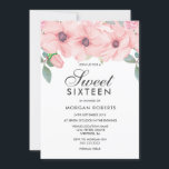 Blush Floral Wasserfarbe Süß 16 Einladung<br><div class="desc">Blush Floral Watercolor Sweet 16 Einladung Siehe Matching Collection im Store</div>