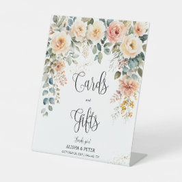 Blush Floral Watercolor Karten & Geschenke Zeichen Sockelschild