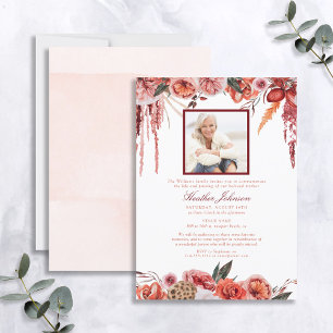 Blush Floral Watercolor Memorial Service Einladung