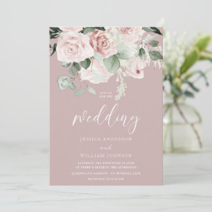 Blush Floral Watercolor Sage Blätter Hochzeit Einladung