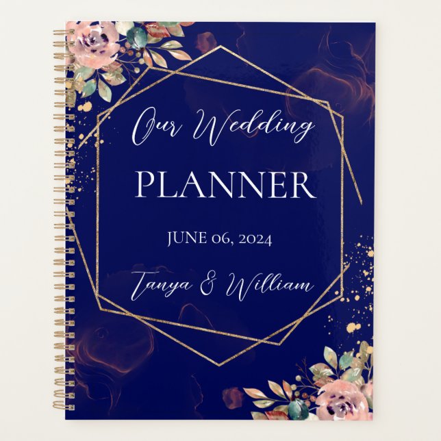 Blush Floral Wedding Planner Planer (Vorderseite)
