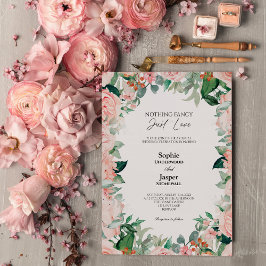 Blush Floral Weiß Einfach nichts Extravagante Hoch Einladung