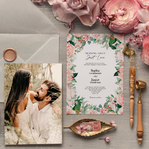 Blush Floral Weiß Einfach Nichts Extravagantes Fot Einladung