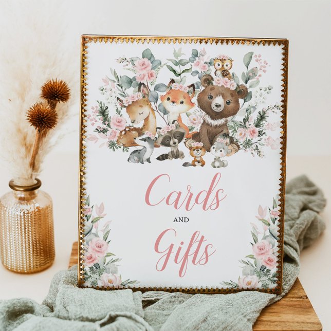 Blush Floral Woodland Tiere Karten und Geschenke Z Poster (Von Creator hochgeladen)