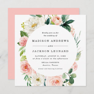 Blush Florals   Einladung zur Hochzeit