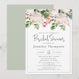 Blush Florals & Greenery Brautparty Einladung