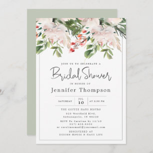 Blush Florals & Greenery Brautparty Einladung