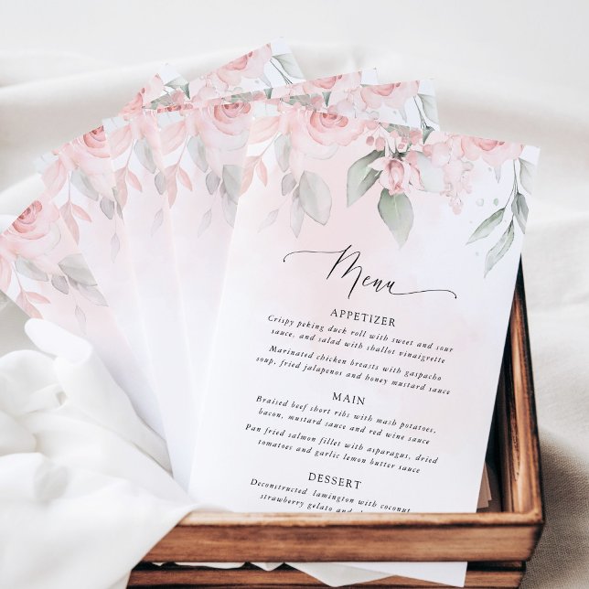 Blush Flowers, Pink Flowers, Boho, Wedding Menu (Von Creator hochgeladen)