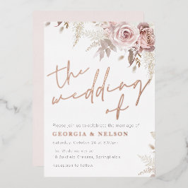 Blush Flowers The Wedding of Rose Gold Real Folieneinladung