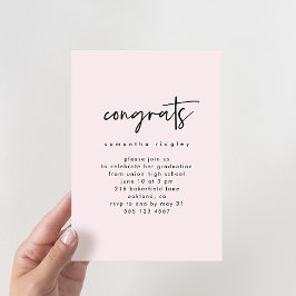 Blush Foto Graduation Party mit Typografie Einladung