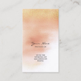 Blush Foxier Gold Glitzer Peach Pastell Ombre Glas Visitenkarte