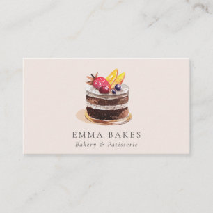 BLUSH FRUIT FLORAL CAKE PATISSERIE CUPCAKE BAKERIE VISITENKARTE