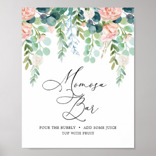 Blush Garden Baby Dusche Mimosa Bar Zeichen Poster