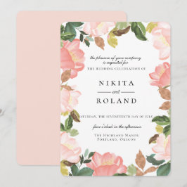 Blush Garden Bloral Wedding Einladung