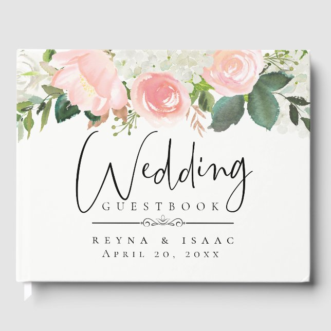Blush Garden Floral Wedding Gästebuch (Vorderseite)