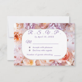 Blush Garden Romantic Wedding RSVP Card