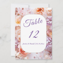 Blush Garden Romantique Mariage Numéro de table