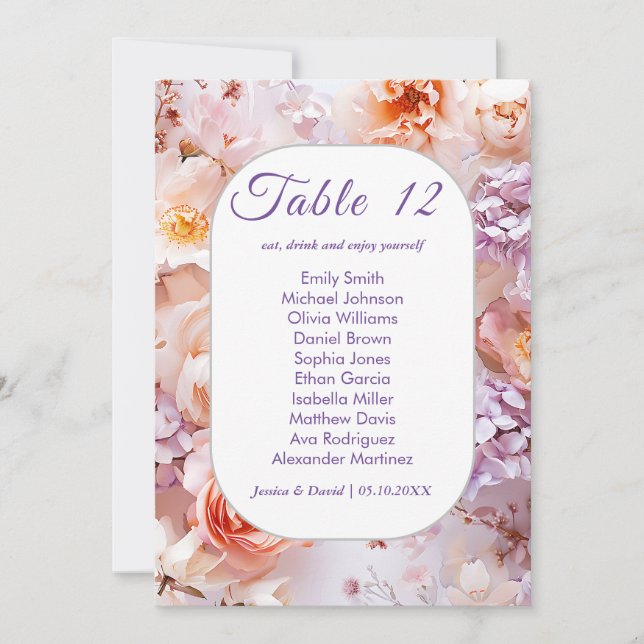 Blush Garden Romantische Hochzeitskarte Einladung (Vorderseite)