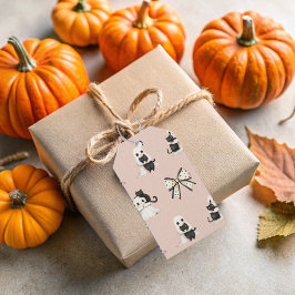 Blush-Geister, die Cats-Geschenktasten halten Geschenkanhänger