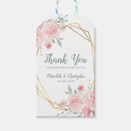Blush Geometric Frame Wedding Vielen Dank Geschenkanhänger