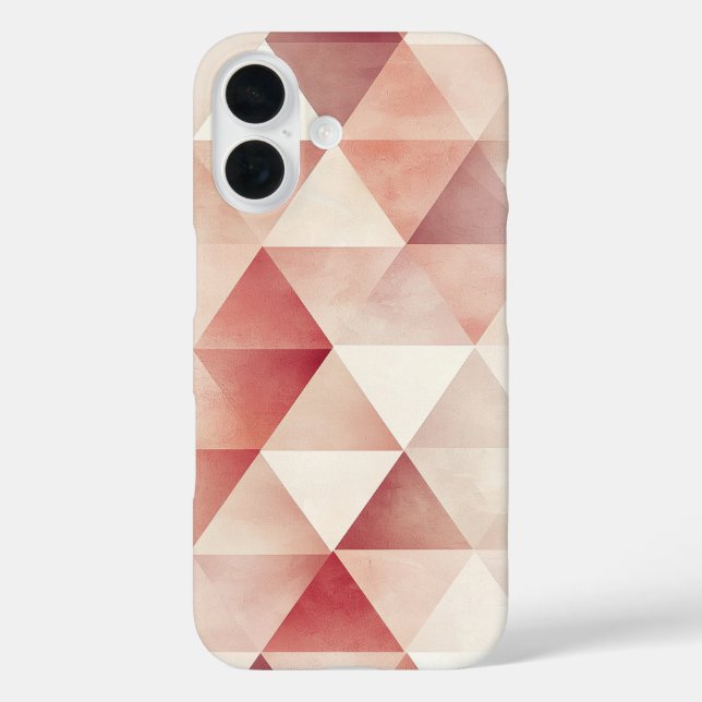 Blush Geometry Fade iPhone 16 Hülle (Rückseite)