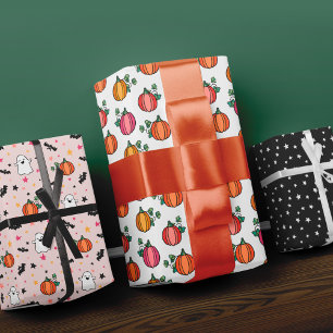 Blush Ghosts Pumpkins Halloween Mixed Patterns Geschenkpapier Set