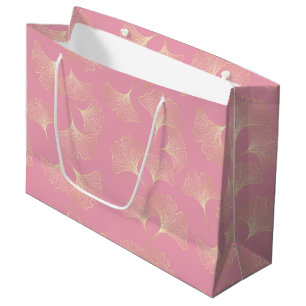 Blush Ginkgo Luxe – Gold Botanical auf Rosa (4) Große Geschenktüte
