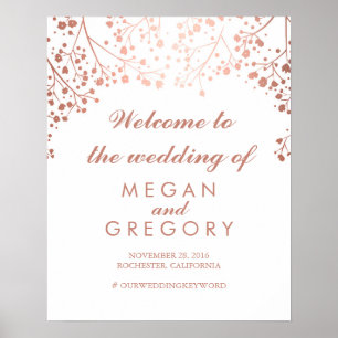 Blush Gipskraut Wedding Welcome Sign Poster