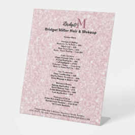 Blush Glitter Beauty salon monogram Price List  Sockelschild