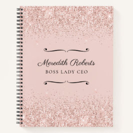 Blush Glitzer Boss Lady CEO Personalisiert Notizbuch