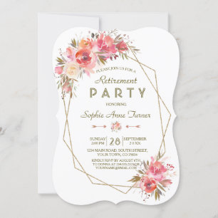 Blush Glitzer Frame Retirement Party Einladung