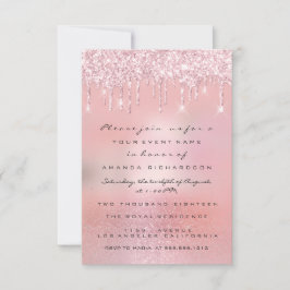 Blush Glitzer Tropfen Rose Pink Baby Dusche Feet Einladung