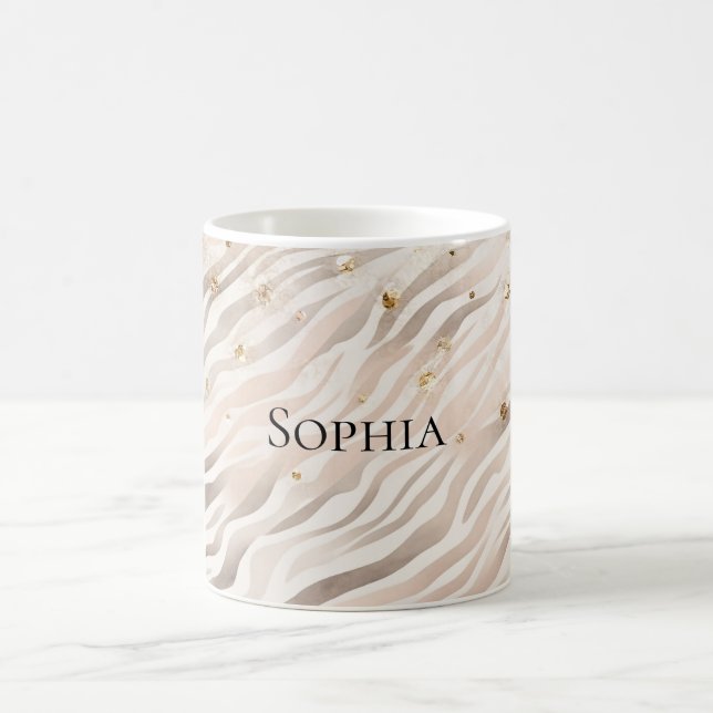 Blush Glitzy Gold Sparkle Zebra Kaffeetasse (Mittel)