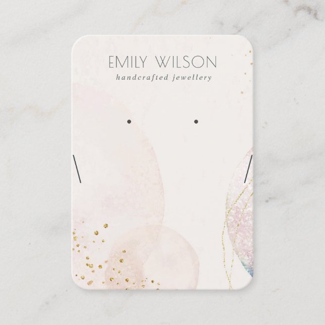 Blush Gold Aquarellfarben mit Nekklasseanzeige Visitenkarte (Vorderseite)