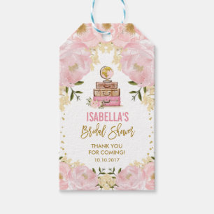 Blush Gold Blume Reise von Miss zu Mrs Gefallen Geschenkanhänger