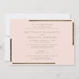 Blush & Gold Dazzling bei beiden Eltern Hochzeit Einladung