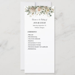 Blush & Gold elegante Hochzeitsprogrammkarte