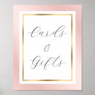 Blush Gold Elegante Skriptkarten und Geschenke-Zei Poster