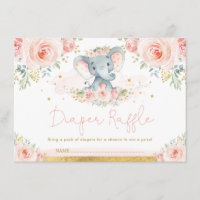 Blush Gold Elephant Baby Girl Duschdusche Windelwa